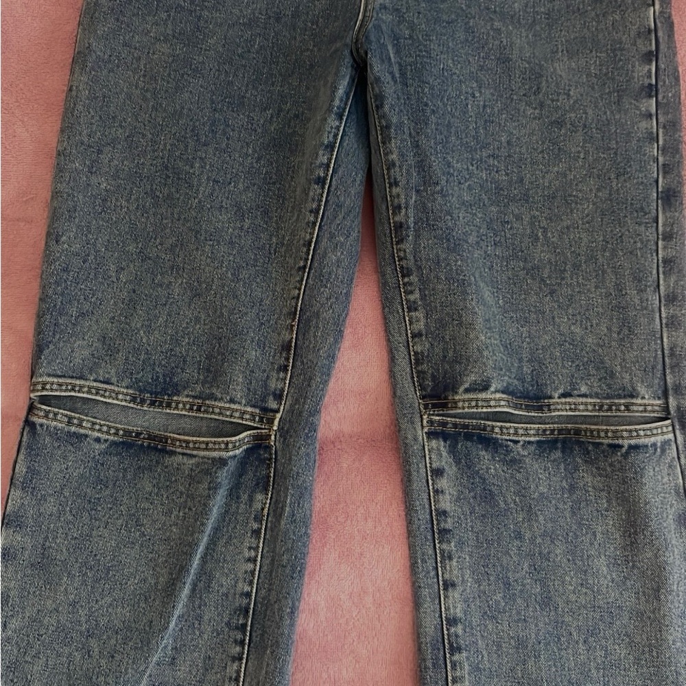 Forever 21 Blue Flare Wide Leg Jeans